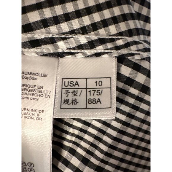 Brooks Brothers Womens Plaid Button-Down Shirt Dress Size 10 Black & White - Picture 7 of 7